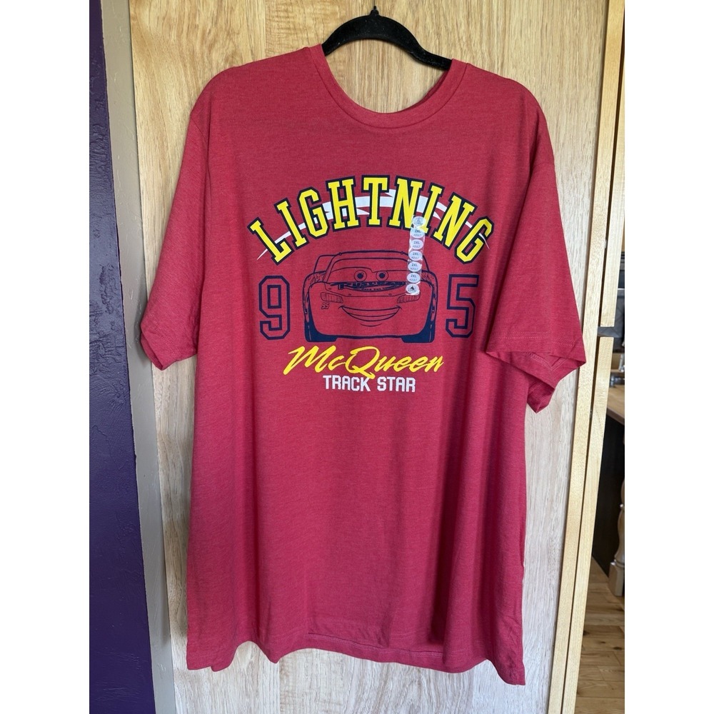 Disney Cars Lightning McQueen Track Star Short Sleeve Graphic T-Shirt, XXL NWT